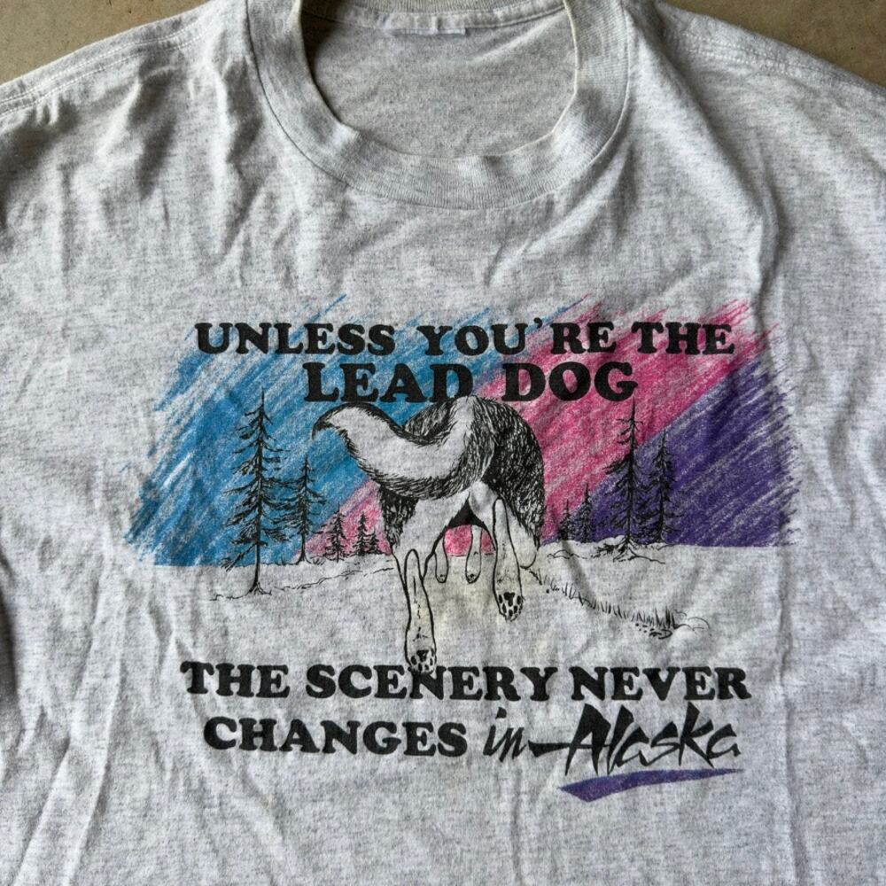 VINTAGE 80S ALASKA NATURE T-SHIRT BUTT VIEW FUNNY HUMOR JOKES FITS MENS XL